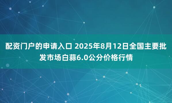 配资门户的申请入口 2025年8月12日全国主要批发市场白蒜6.0公分价格行情